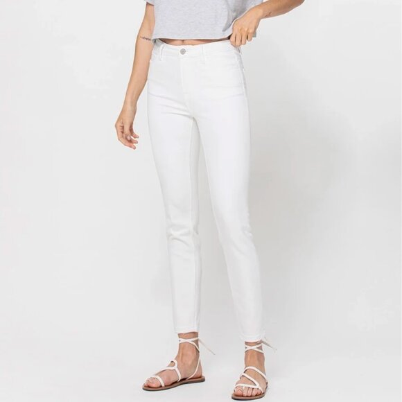 Ag x Anthropologie The High Rise Abbey Ankle Skinny Denim Jeans Cotton White 28 - Picture 1 of 11
